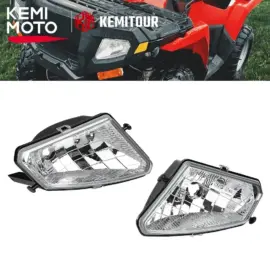 KEMIMOTO ATV Left Right Headlights Assembly Cover Compatible with Polaris Sportsman 500 HO Efi 2005 2006-2010 Bulb not included