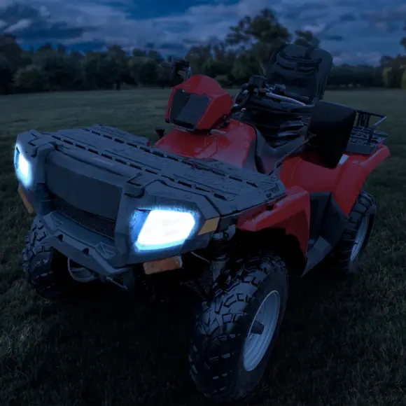 KEMIMOTO ATV Left Right Headlights Assembly Cover Compatible with Polaris Sportsman 500 HO Efi 2005 2006-2010 Bulb not included - Image 3