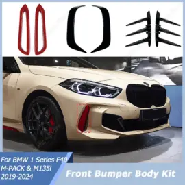 Carbon Look Car ABS Plastic Body Kit Front/Rear Bumper Spoiler For BMW 1 Series F40 M-PACK & M135i 2019-2024 Wind Knife Cover