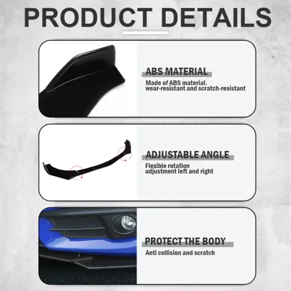 Hot Sell 5pcs Upgraded Front Bumper Shovel with Stepped Design High-Quality ABS Material Car Accsesories Accessory - Image 5