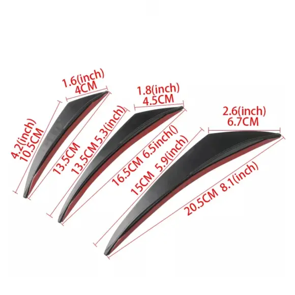 6pcs Universal Rubber Car Front Bumper Lip Protector Rear Diffuser Black Carbon Fiber Spoiler Splitter Wing Protection Guard - Image 5
