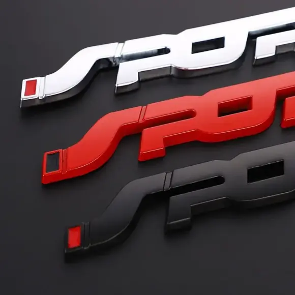 Car Accessories Sticker Styling Metal 3D Chrome Black Auto Car Trunk Racing Sport Word Letter Logo Emblem Badge Decal Sticker
