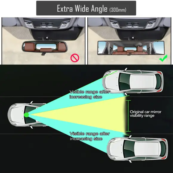 Universal Anti glare Wide Angle Convex Rearview Mirror Car Interior Rear View Baby Child Seat Watch Blue Sun Visor Goggle Safety - Image 2